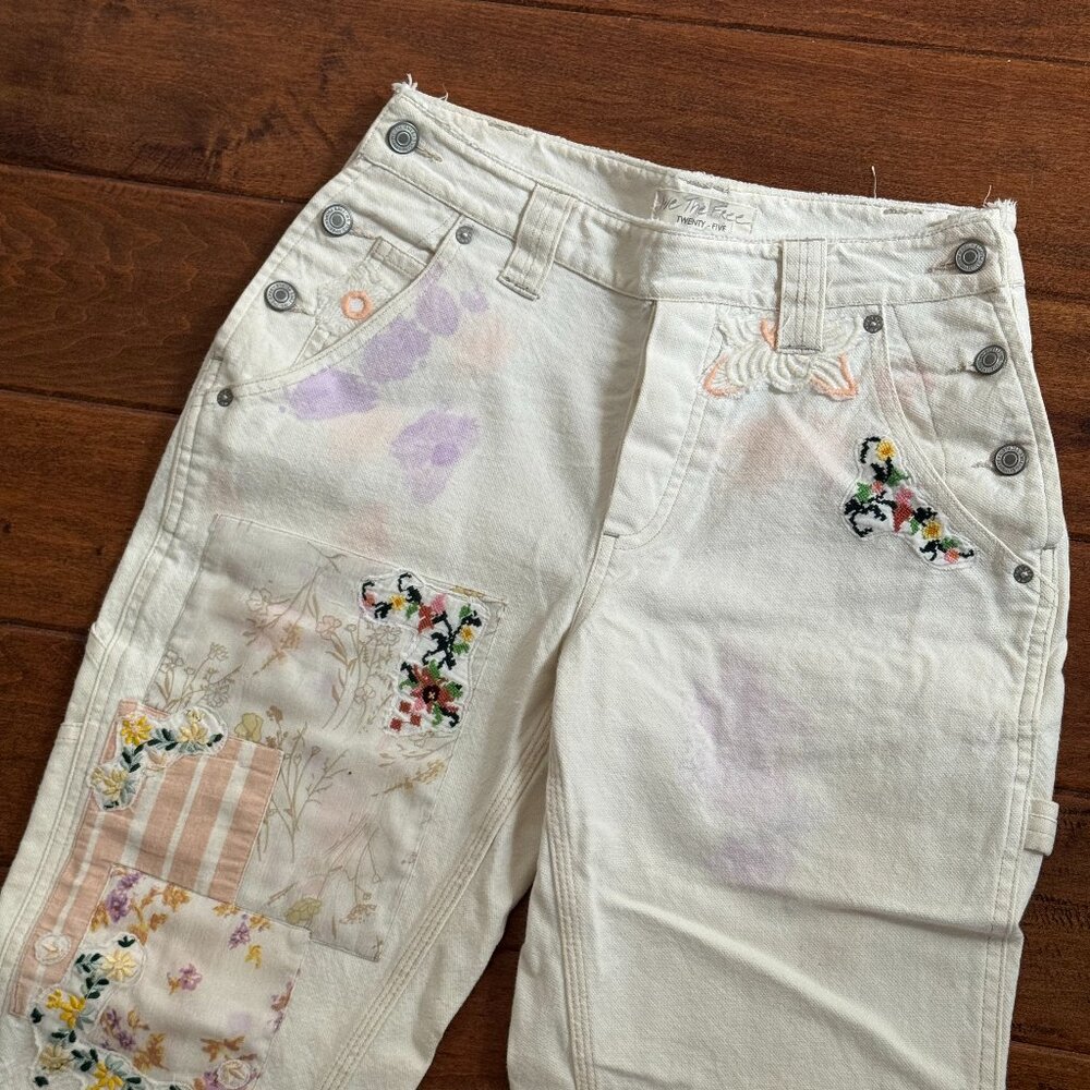Embroidered free people jeans